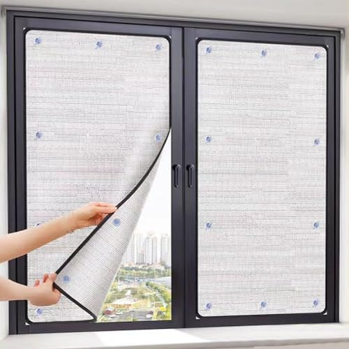 kufu01 Film Opaque Film Solaire Protection Thermique,Film Fenetre Anti Chaleur Anti-UV,Film Aluminisé Étanche et Anti-Poussière,Film Réfléchissant Épaisseur de 6mm,avec Ventouse (30x50cm/12 x20)