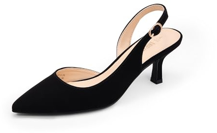 DREAM PARIRS kvinnors kattunge klackar slingback stängd spetsig tå låga pumps skor kvinnor fest bröllop sexiga lediga finskor