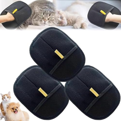 HGRYNDRO Handschuhe zur statischen Entfernung von Tierhaaren, doppelseitige Fellpflegehandschuhe, Fellpflegehandschuhe für Hunde und Katzen, multifunktionale Wasch- und Fellpflegehandschuhe