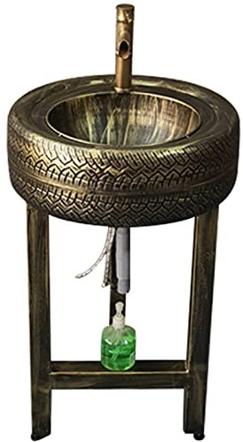 GLJTUO Mobile lavabo - Armadi da Bagno - Armadi da Bagno - Mobile lavabo Industriale Wind - Lavabo da appoggio 22 x 22 x 33,4 Pollici, B: Nero, (A: Bronzo Senza Specchio)(A:Bronze Without Mirror)