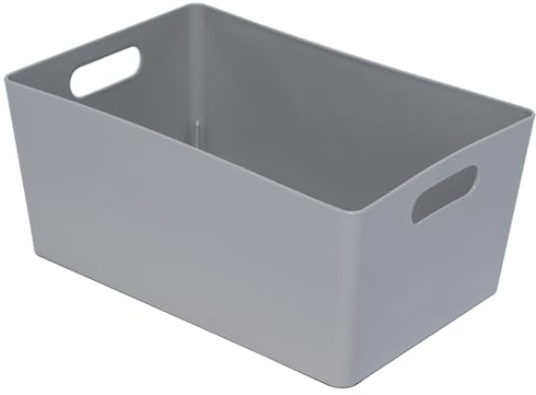 6 Stück Ordnungsbox 11cm hoch TAUPE 25x17x11cm 3,9L DINA5 Kunststoff Bad