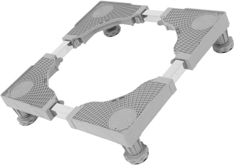 JUMPLAWN Multifunktions Geräteständer für Waschmaschine Verstellbare Gerätebasis mit Antivibrationsfunktion und Feststellrollen Erhöhung für Waschmaschine | Edelstahl und Kunststoff, Mehrzweck Ablage für Haushaltsgroßgeräte, Moderne Ausführung