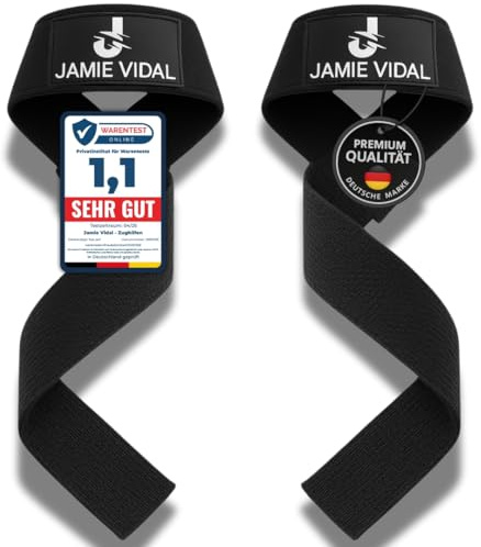 JAMIE VIDAL Zughilfen Krafttraining - schweißresistent - rutschfest, Lifting Straps, Kraftraining, Zughilfe, Fitness Zubehör, Wrist Straps Gym, zughilfen krafttraining frauen, zughilfen gym, versa