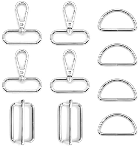 Niuhong 10 Pcs Karabinerhaken Drehgelenk D-Ringe Gurt Einstelle Schieber Triglide-Schiebeschnalle DIY Tasche Schultergurt Basteln Handwerk Gürtelschnalle Nähen Reparatur Taschenzubehör