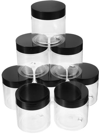 Healvian 2 Series Frasco De Plástico Frascos De Boticario Con Tapa Frascos De Almacenamiento Contenedores Contenedor De Sal Contenedor De Cocina Frascos De Mermelada Con 8 piezas