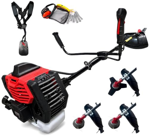 Synergy Desbrozadora Gasolina 65cc 4,9CV Profesional 3 en 1 – Motor 2T – 1 Cabezal Automático Reforzado, 1 Cabezal, 1 Disco 3 Puntas y Arnés