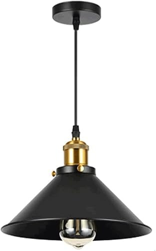 Lámpara colgante de techo de hierro forjado estilo industrial for interiores, estilo retro americano, moderna, for cafetería, bar, hogar, cubierta de maceta negra, luz suspendida,luminaria LED