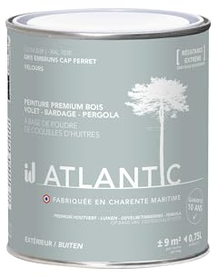 ID Peinture bois extérieurs - RAL 7035 Gris embruns Cap Ferret - 750ML - ATLANTIC