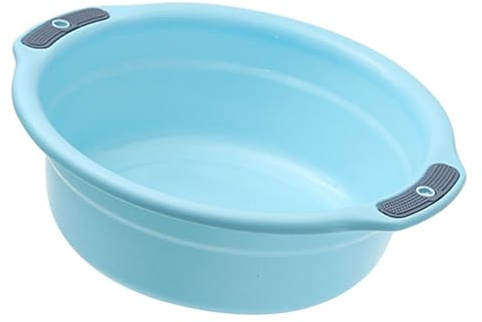 Eujgoov Plasttvättställ med Stor Kapacitet Förtjockad Halkfri, Bärbar Lätt Tvättbalja för Klädesfötter, Multifunktionell Förvaringsfat Idealisk för Hemresor i Sovsal (L (25 cm/9,8 tum längd,