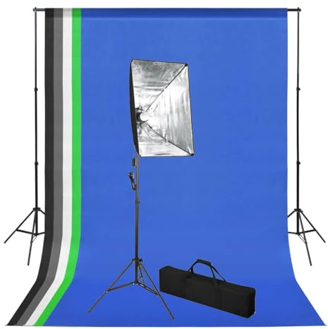 Genérico Set de Estudio fotográfico con telón de Fondo e iluminación softbox,Cámaras y Objetivos,Fotografía,Iluminación y Estudio,Flashes e iluminaciones de estudio-3051358