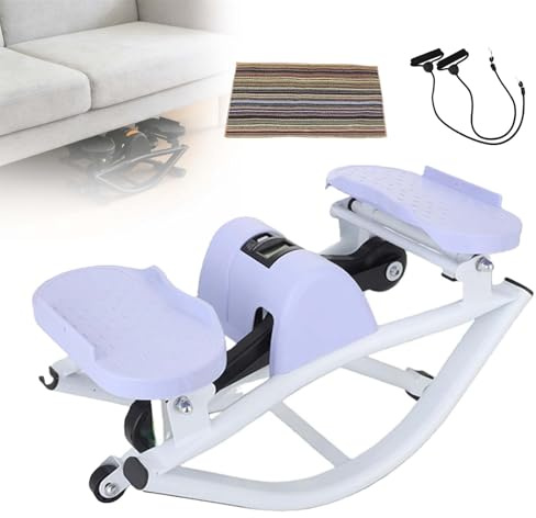 LYNNEYING Stepper A Dondolo Compatto Portatile, ABS E Metallo, Stepper Fitness Laterale, Attrezzo Per Gambe/Glutei/Addominali, Per Donne, Uomini, Casa, Allenamento(Purple)