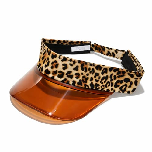 KxrTpx Pub Golf Visor, Sun Visor Hat with Leopard Print Design, Adjustable Headband for Outdoor Activities, UV Protection Sun Hat for Pub Golf Events and Music Festivals