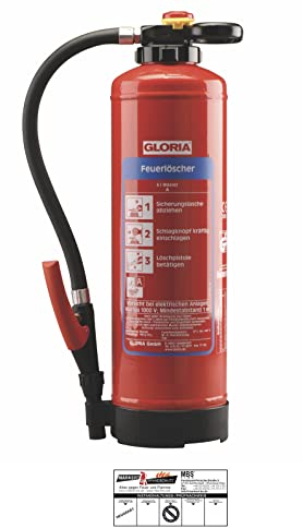 Gloria - 6l Wasser-Feuerlöscher - WH6 Pro - Wasserlöscher - inkl. Wandhalterung - inkl. aktuellem Prüfnachweis