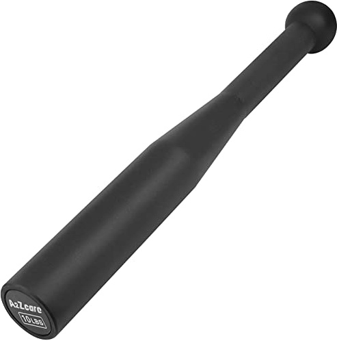 A2ZCARE Steel Mace Exercise Club - Heavy Duty Steel Indian Clubs - Perfect for Strength Training, Full Body Workout and Rehabilitation (10LB - Black)