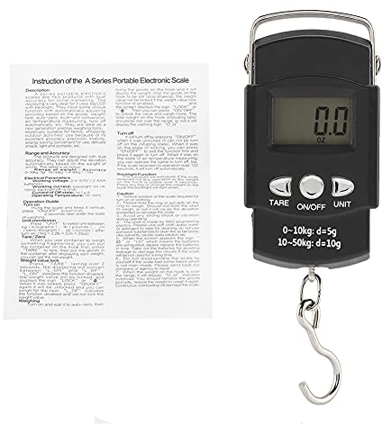 Báscula electrónica, Báscula digital para equipaje Báscula digital para peces Báscula de pesca Báscula electrónica portátil LCD Báscula digital con gancho para cinta