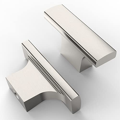 Amerdeco 10 Stück Möbelknöpfe Gebürsteter Nickel, Schrankknöpfe, Schubladenknöpfe, Türknöpfe, Kommodenknöpfe UK0048