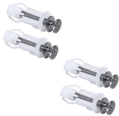 4 x WC-Sitzbeschläge und Befestigungen, WC-Deckel, Befestigungsscharniere, Schrauben, erweiterbare Nylon-Muttern für WC-Abdeckungen, Sackloch-Armatur, WC-Ersatz-Set