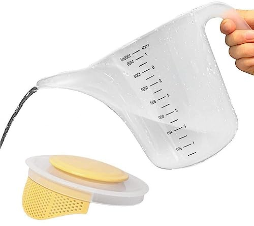 Danlai Plastic Measuring Jugs 1.5 Litre Measuring Cup, Long Spout Jug Funnel Baking Measuring Jug with Clear Scale for Soap, Cakes Making, Liquids