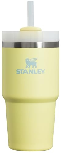 Stanley Quencher H2.0 FlowState Vakuumisolierter Becher aus Edelstahl mit Deckel und Strohhalm für Wasser, Eistee oder Kaffee, Smoothie und mehr, Pomelo, 590 ml