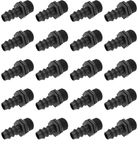 LT Easiyl Set di 20 raccordi da 16 mm a 1/2 Pollici, connettori per Tubo da Giardino, connettori ad ardiglione per Sistema di irrigazione a Goccia, Raccordo per Tubo da Giardino