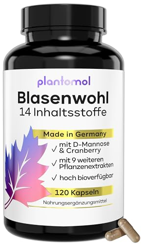 14-fach Komplex Blasenwohl - Cranberry Kapseln hochdosiert mit D Mannose Goldrute Birkenblätter Bärentraubenblätter Kapseln - 1 Monatsvorrat
