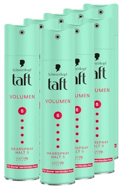 Schwarzkopf Taft hårspray volym (8 x 250 ml), stadga 5 hårstyling, hårspray för fint och tunnare hår, volym hårspray, vegansk formel*
