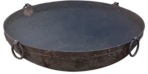 Biscottini Braciere da giardino in ferro battuto 119,5x33,3 cm - Bracere da esterni vintage effetto ruggine - Braciere barbecue per giardini e terrazze