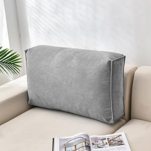 BERULL Couchkissen, Großes Sofa-Rückenkissen, Bequemes Lesekissen Lordosenstützkissen, Für Sofa, Nachttisch, Erkerfenster,Dark Gray,24x18x5inches