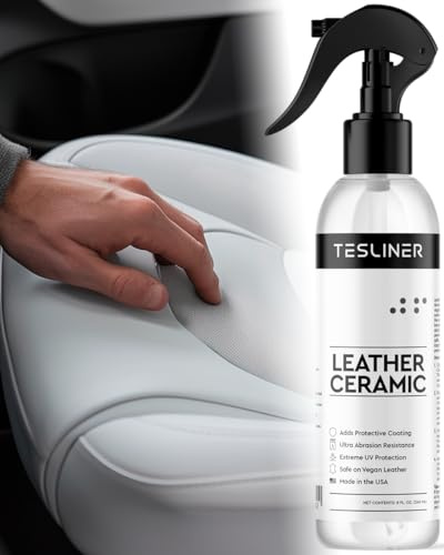 Tesla Leather Shield Revêtement céramique – Protège les voitures, prévient les taches, protection en cuir végétalien pour modèle 3 Y S X 2023 et 2024