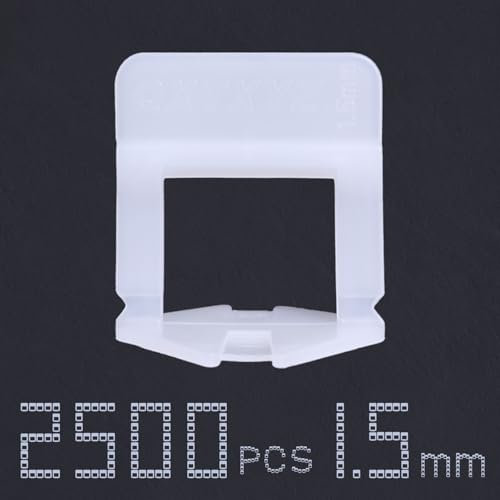 Système de nivellement de carrelage de 1,5 mm - 2500 pièces - Outil de carrelage - Accessoires de carrelage - Aide à la pose de carrelage - Languettes de traction pour carrelage, entretoises - Outil