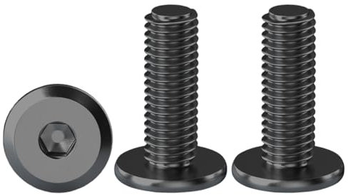 Drenky Hexagonal De Cabeza Plana Negro, 20 Piezas Tornillos De Conexión Para Muebles M6 X 16 mm Tornillos Acero Inoxidable A2 V2A Tornillos De Cabeza Hueca, Rosca Completa