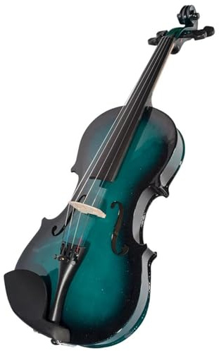 Geige 1/4 Größe Akustische Violine Geige Blau & Schwarz Ahorn Holz Top & Back Akustische Geige Brasilholz Bogen KIT