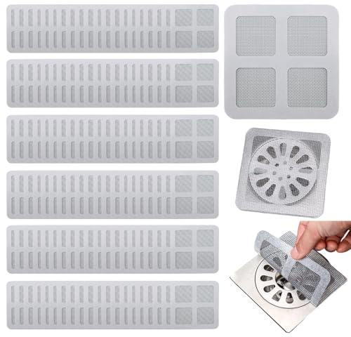 KATIMI 120 Stück Haarsieb Dusche, 10x10cm Abflusssieb Dusche, Multifunktionaler Haarfänger Dusche zur Vermeidung von Verstopfungen, Sieb Dusche Abfluss Haare für Küchen Bäder Toiletten