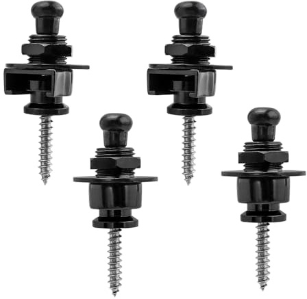 Treki 4 Stück Abnehmbare Gitarrengurt Befestigung Security Lock Strap Locks Gitarre Knopf Gitarrengurt Befestigung Telecaster, Guitar Security Locks Bass Knopf