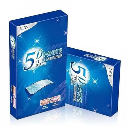 Elunara Strisce sbiancanti per denti, strisce bianche 5D per sbiancamento dei denti, strisce bianche efficaci per ridurre la sensibilità dei denti (1 pezzo)