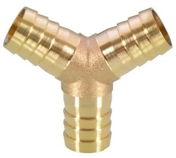 OZDTLP 4 5 6 8 10 12 14 16 25mm Schlauchverbinder Y-förmig 3-Wege Messingrohrverschraubung Splitter Koppler Adapter Stecker Wasser Gas Öl(1 pc,4-8-4mm)