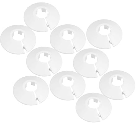 NUOBESTY Caches-tuyaux de Radiateur en Abs Blanc, Lot de 10 Pièces, Couverture Décorative pour Tuyaux et Robinets de Salle de Bain, Résistance Exceptionnelle et Finition Classique