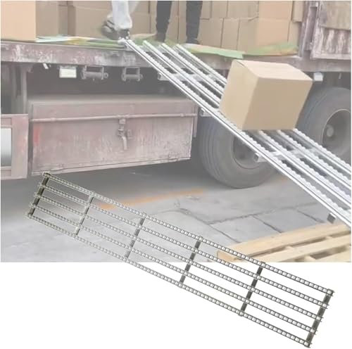 Leichter Förderer, 40 cm breit x 200 cm lang, silberfarben, für Lagerhäuser, Fabriken und DIY-Projekte – effiziente Materialhandhabungslösung