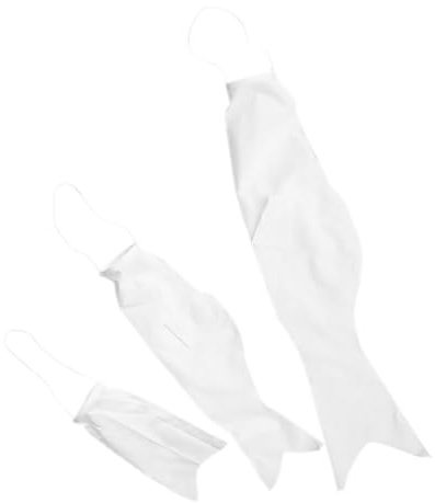 Milisten 3pcs Diy Blank Japanese Carp Windsock Kit for Boys and Girls, 25cm 45cm 70cm Blank Koinobori Flags for Craft and Decorative Art Projects
