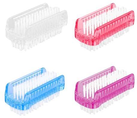 4 Pièces Brosse à Ongles Double Face, Brosse a Ongles Main, Brosses de Lavage des Mains aux Couleurs Vives, Pour Nettoyer Les Cuticules, Les Mains (4 Color)