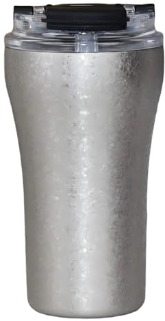 HHZalvyre Insulated Coffee Cup with Leakproof Lid – 380ml Stainless Steel Travel Mug, Vacuum Double-Walled Thermal Tumbler for Hot & Cold Drinks, BPA-Free(Titanium Frost Silver)