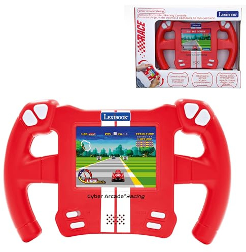 Lexibook, Cyber Arcade Consola Racing, JL3150LXB | Control por movimiento, 30 juegos de carreras, acción y puzzles, inclinación
