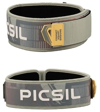 PICSIL Ceinture Lombaire Néoprène, 10cm Norme Compétition | Support pour Powerlifting & Squats. Boucle duale pour ajustement précis, néoprène flexible et résistant. Idéal Compétition.