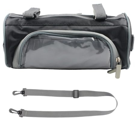 Gettimore Bolsa de almacenamiento para manillar delantero de motocicleta, impermeable, de piel sintética, con ventana táctil para navegación, apta para motocicletas y vehículos eléctricos, color negro