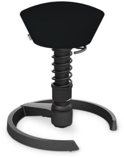 aeris Swopper Bürohocker, 100% Polyester (recycelt), schwarz, Zink-Druckguss pulverbeschichtet, stufenlos höhenverstellbar