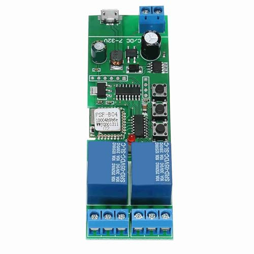 Dioche Commutateur Wifi Intelligent, Module Universel, 2 Canaux, USB, sans Fil, Minuterie | Commande Vocale Compatible avec Alexa | Télécommande pour Maison Intelligente