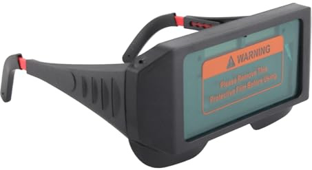 Oumefar Lunettes de Soudage à Obscurcissement Automatique, Lunettes de Protection, Vue Claire pour les Travaux de Soudage à Gaz électrique PP et ABS