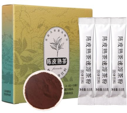 Tè Pu-erh Maturo Istantaneo Alla Buccia Di Mandarino | Senza Zucchero | 10g/Scatola (0,5g × 20) | Confezione Portatile Per Infusione Rapida