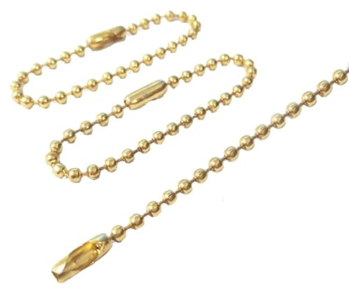 KAILIKETIY Cadena de Bolas de Metal Dorado 2.4mm Ajustable 100 Piezas para Hacer Tus Propios Accesorios para Llaveros y Collares