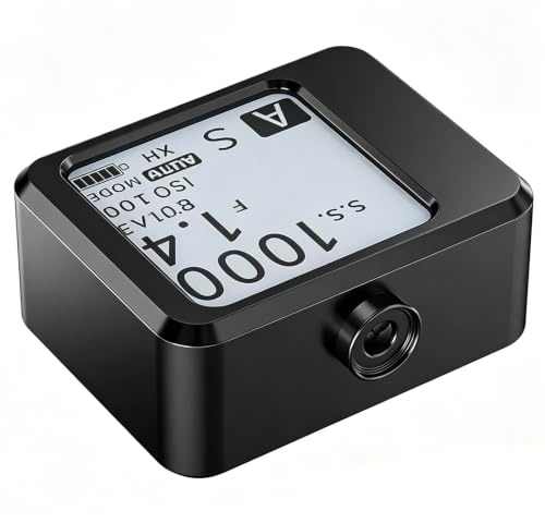 Luxmètre Numérique, Posemètre à Lumière Réfléchie avec Batterie de 200 mAh et Écran OLED de 1,54 Pouce, Montage sur Griffe Flash EV 1-22 Précision ±0,1 EV Mesure Moyenne à 30° pour Appareils Ph Black
